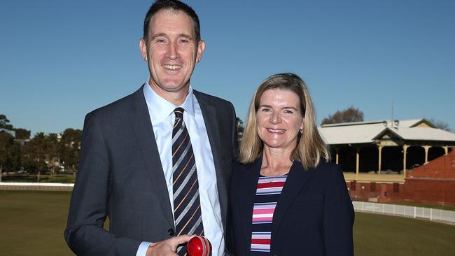 James Sutherland and his wife Heidi at the announcement of his resignation.