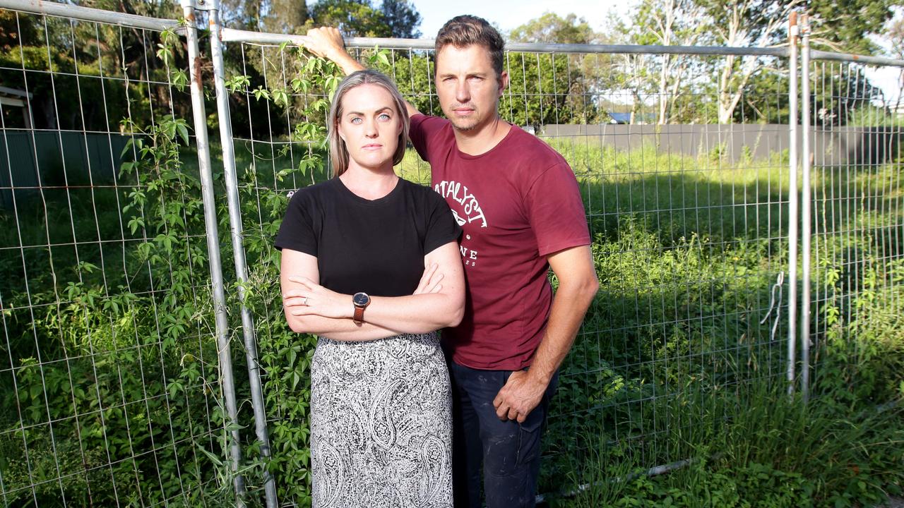 Annie and Raf Solomon Ryder who have been waiting for a year for their house to be built after troubled builder Privium walked away.