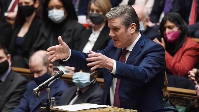 Labour leader Keir Starmer speaks during Prime Minister's Questions. Picture: AFP.