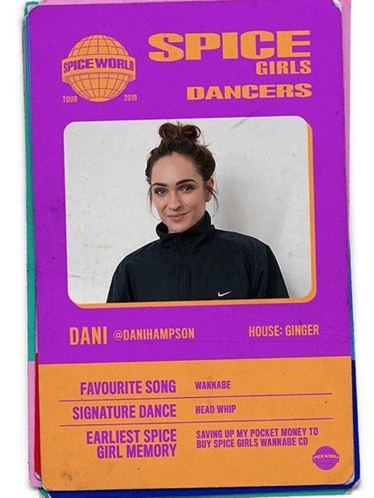 She had worked as a dancer on the Spice Girls’ 2019 reunion tour.