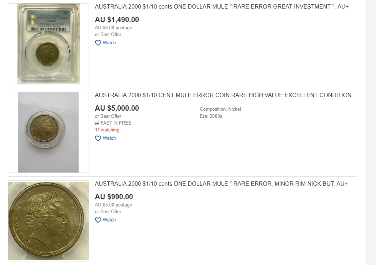 The rare coins are available on eBay.