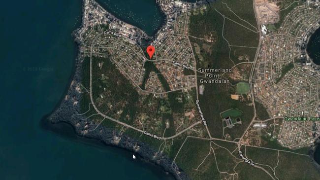 Map showing the location of Cams Boulevarde at Summerland Point. Image: Google Maps.