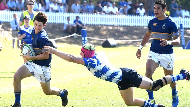 Churchie player Luke Philp GPS Rugby match with Nudgee College against Churchie at Nudgee College. Saturday September 14, 2019. (AAP image, John Gass)