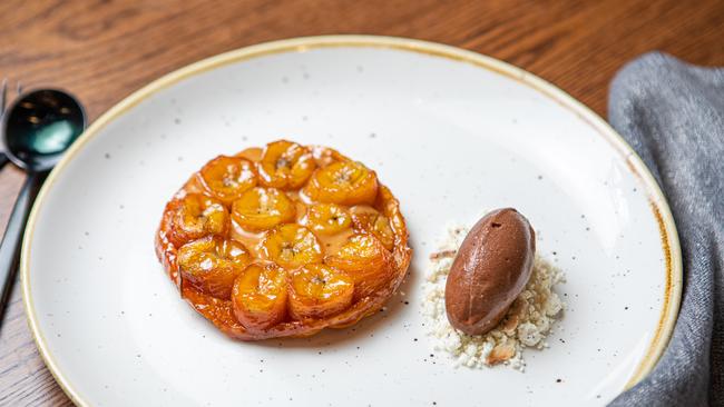 Banana tarte tatin at Patina at Alumni Court. Picture: Judit Losh