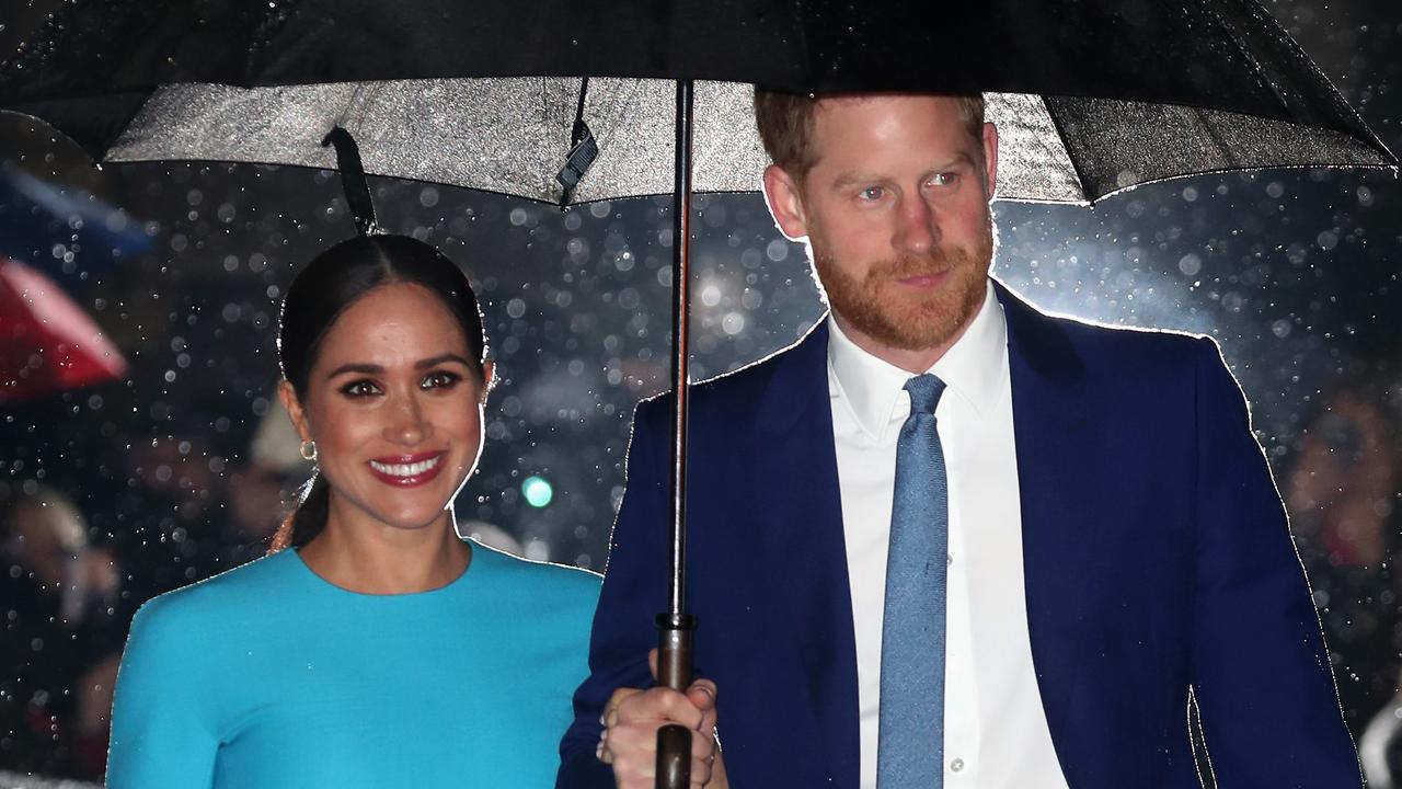 Meghan, Duchess of Sussex and Prince Harry, Duke of Sussex arrive at The Endeavour Fund Awards at Mansion House. Picture: Chris Jackson/Getty Images