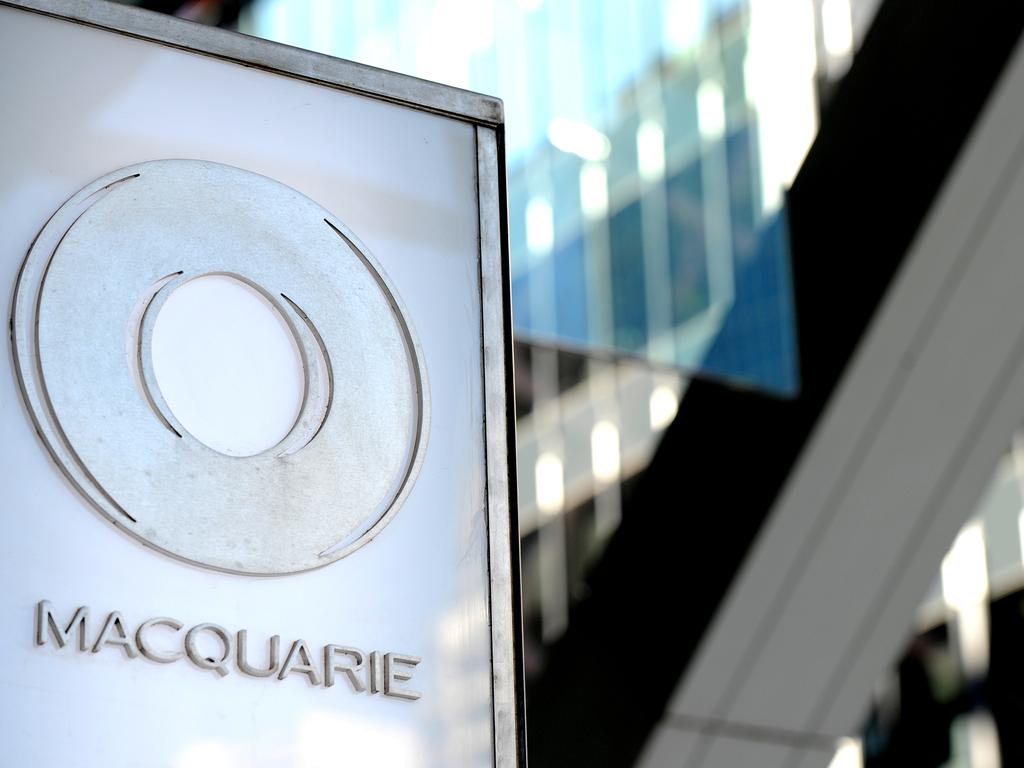 Macquarie Group signage is seen in Sydney, Friday, Sept. 11, 2015. (AAP Image/Joel Carrett) NO ARCHIVING