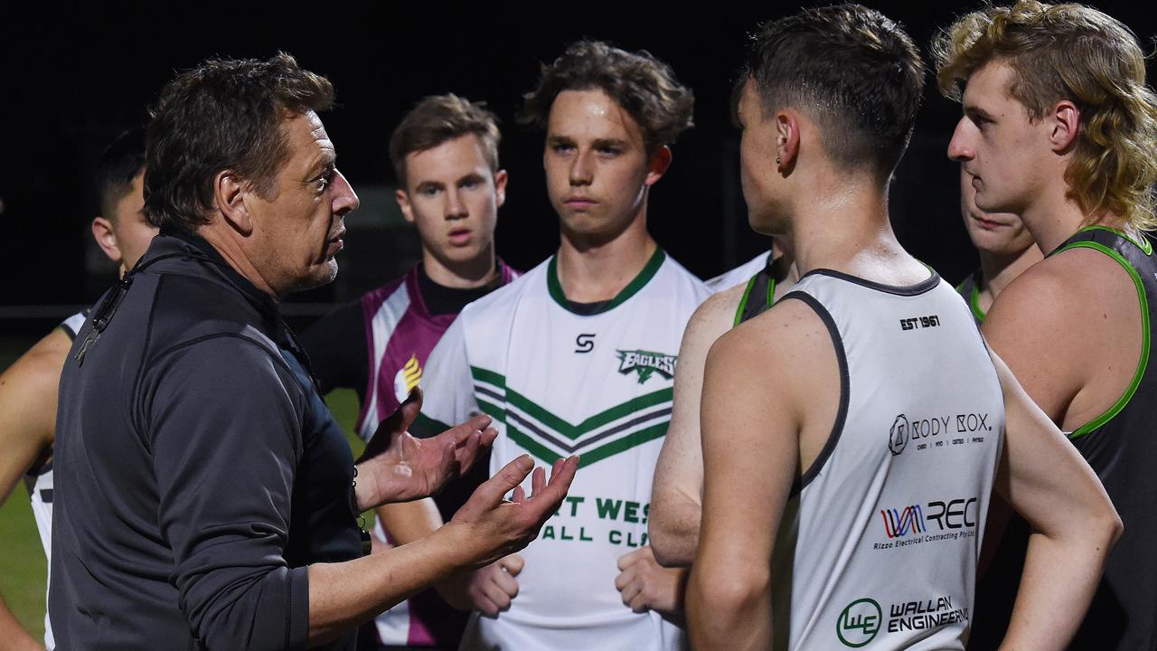 Mark Bomber Thompson is back coaching at his junior football club in Airport West. Picture: Josie Hayden