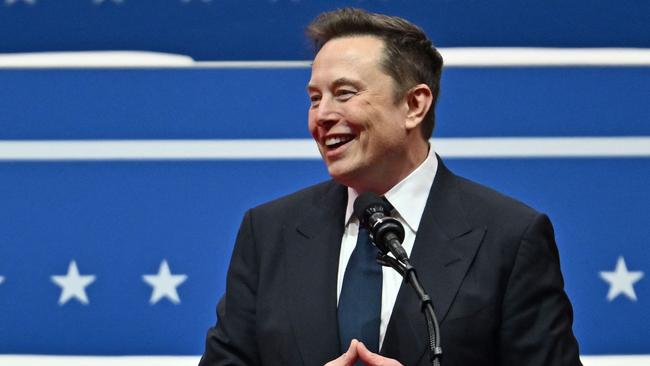 Tesla and SpaceX CEO Elon Musk appears to be downplaying the artificial intelligence project announced by Donald Trump. Picture: AFP