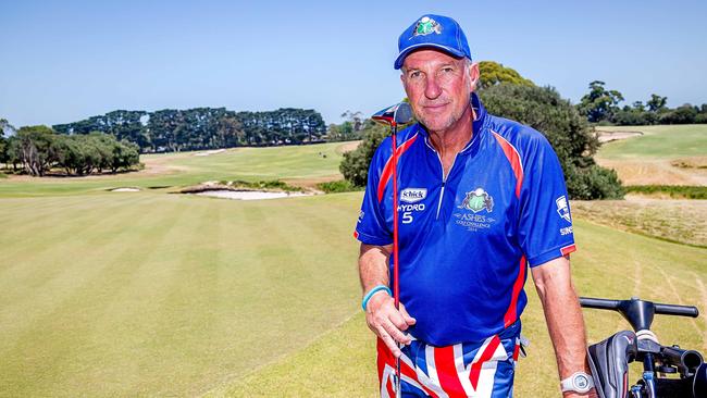 Sir Ian Botham during the Ashes Gold Golf Tournament at Royal Melbourne Golf Course on Monday, January 13, 2014 in Melbourne, Australia.