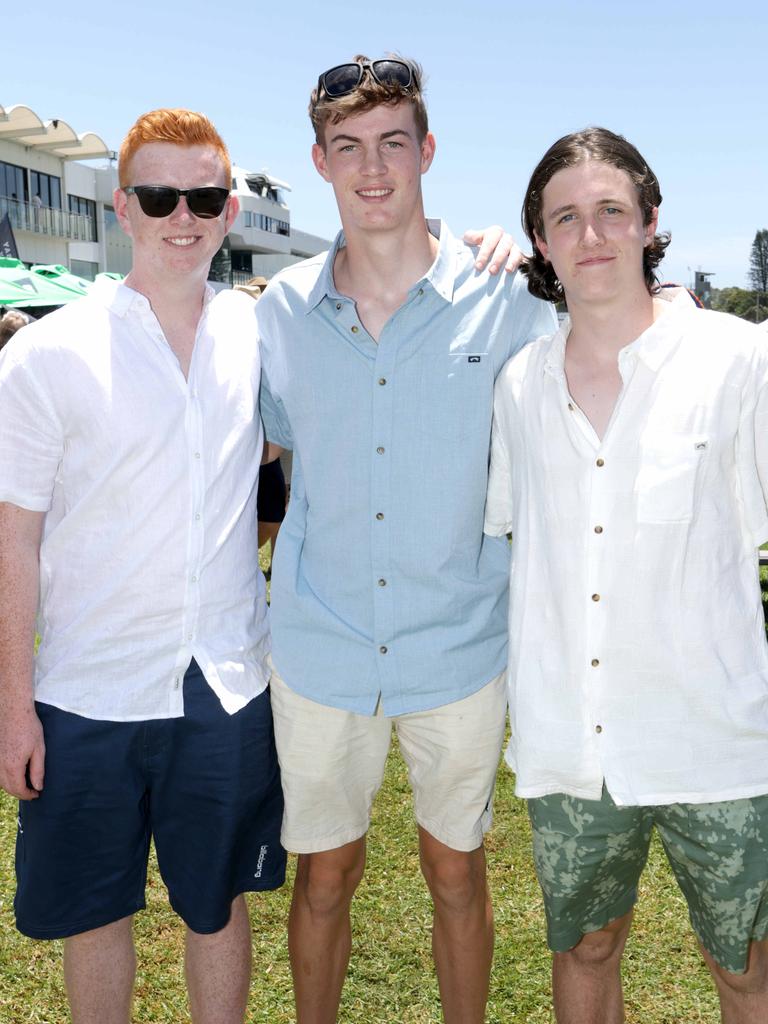 Socials, Riley barker, Connor Hogan, Liam Napier attend The Star Gold Coast Magic Millions Raceday. Picture: Steve Pohlner