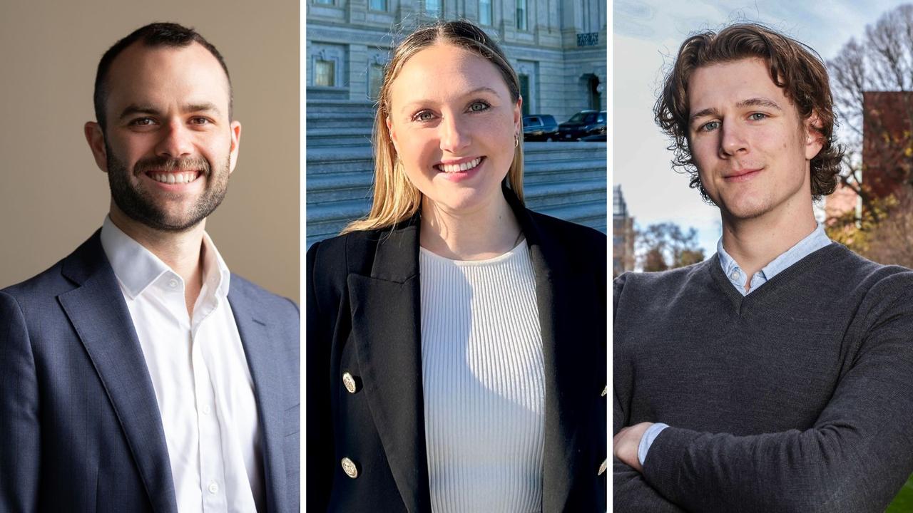 Three of SA's future Liberals – Aric Pierce, Chelsea Carruthers and Henry Southcott. Pictures: Supplied / The Advertiser