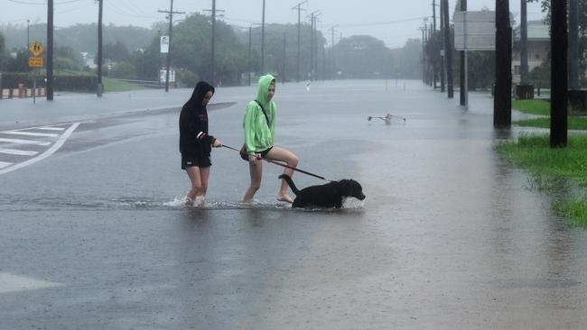 Mcilwraith street in Ingham after torrential rain struck the Hinchinbrook Shire on Wednesday morning. Photograph: Cameron Bates