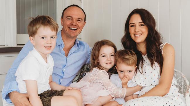 Haesley Cush with wife Aleesha and children Louie, Vivienne and Teddy. Picture: Supplied