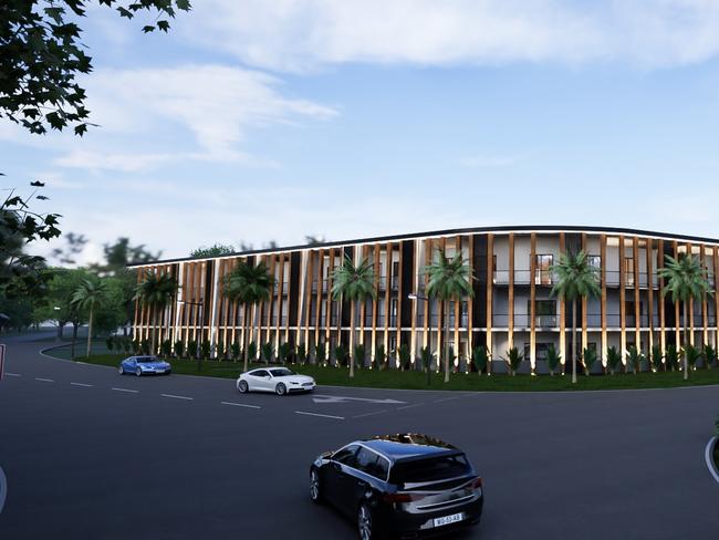 MiHaven is constructing 183 self-contained apartments for short-term accommodation at the Cairns Airport business precinct. A rendered image of the final product stage 3's student accommodation. Picture: Supplied.