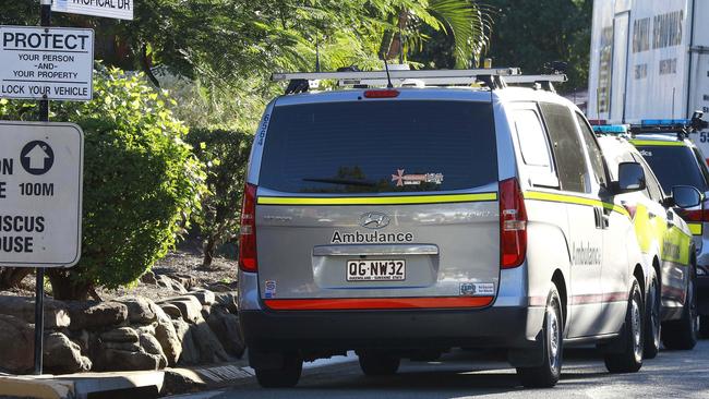 Staff wait inside the Earle Haven as they move over 70 residents from the nursing home. Picture: Tertius Pickard