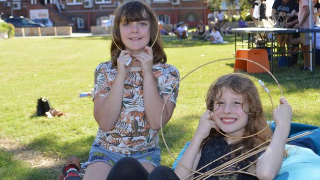 Maeve Genders and Lillybel Wolf hang out at The Lismore Quad.