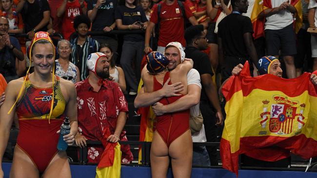 Spain's tight-fitted Spaniards stand between Australia and a gold medal. (Photo by Andreas SOLARO / AFP)