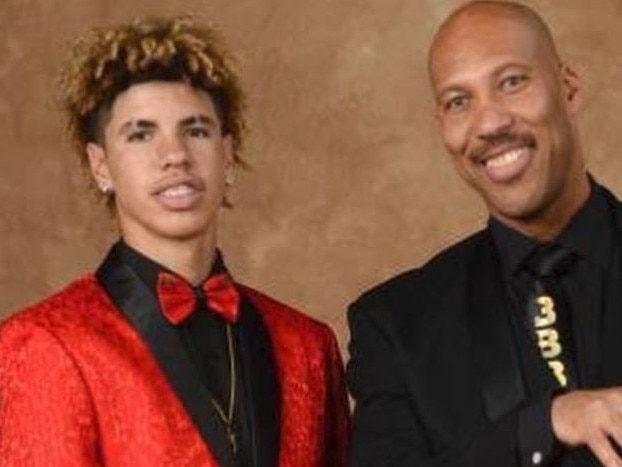 LaMelo Ball with his dad LaVar.