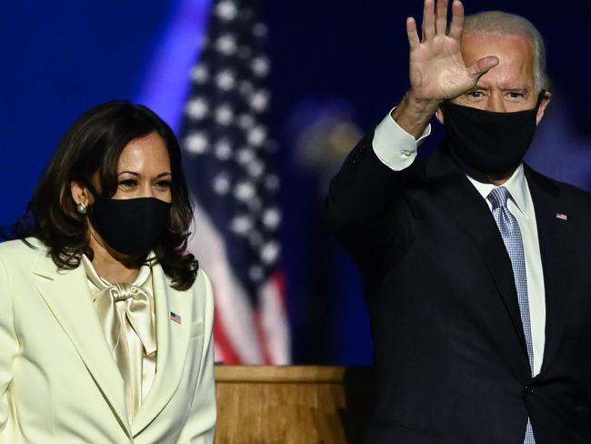 Dream team! Kamala Harris and Joe Biden are ready for the White House. Picture: AFP