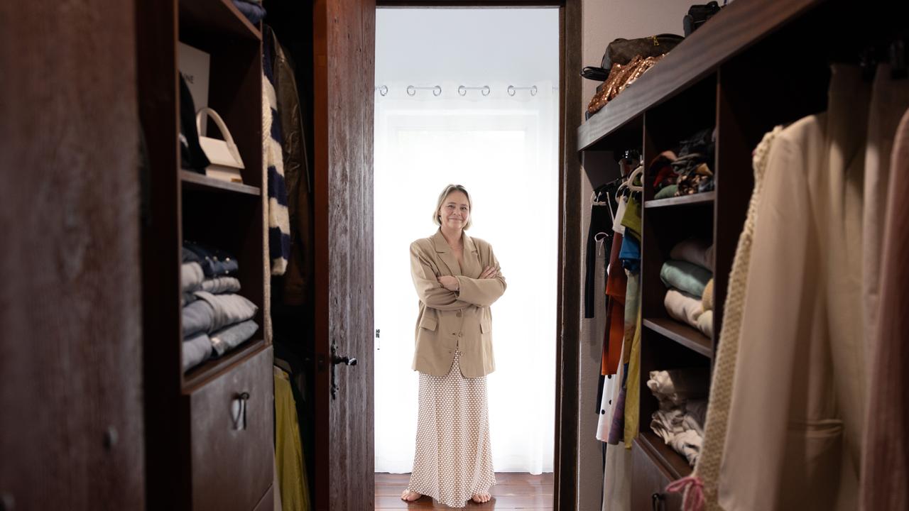 Founder of online fashion retailer Beginning Boutique Sarah Timmerman in her wardrobe. Picture: David Kelly.