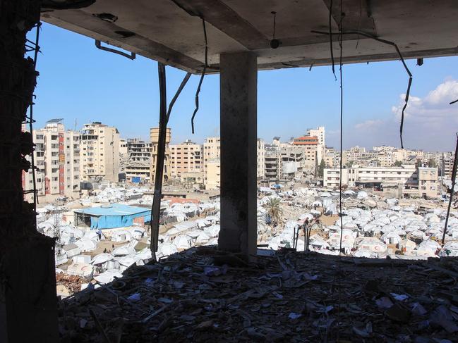 Tents housing displaced Palestinians in the central Gaza Strip on December 29, 2024. Picture: AFP