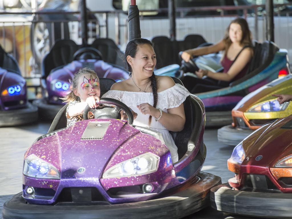 Veronica Tacuri and niece Annie Brindel, 9, enjoying the dodgem cars.