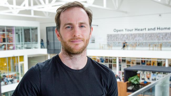 Joe Gebbia, co-founder of AirBnB at the company's offices in San Francisco.