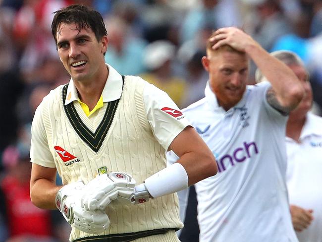 It was elation for captain Pat Cummins and resignation for counterpart Ben Stokes. Picture: Geoff Caddick/AFP