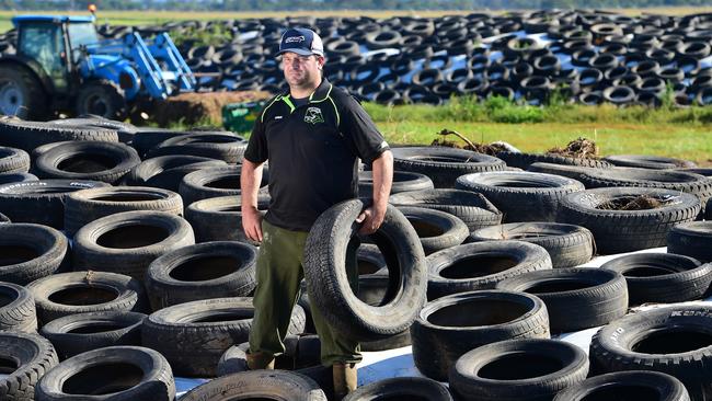 The EPA issued Denison dairy farmer Adrian Whittaker with a notice to remove silage pit tyres from his farm or face $396,000 fine. Now a compromise for all farmers has been reached. Picture: Zoe Phillips