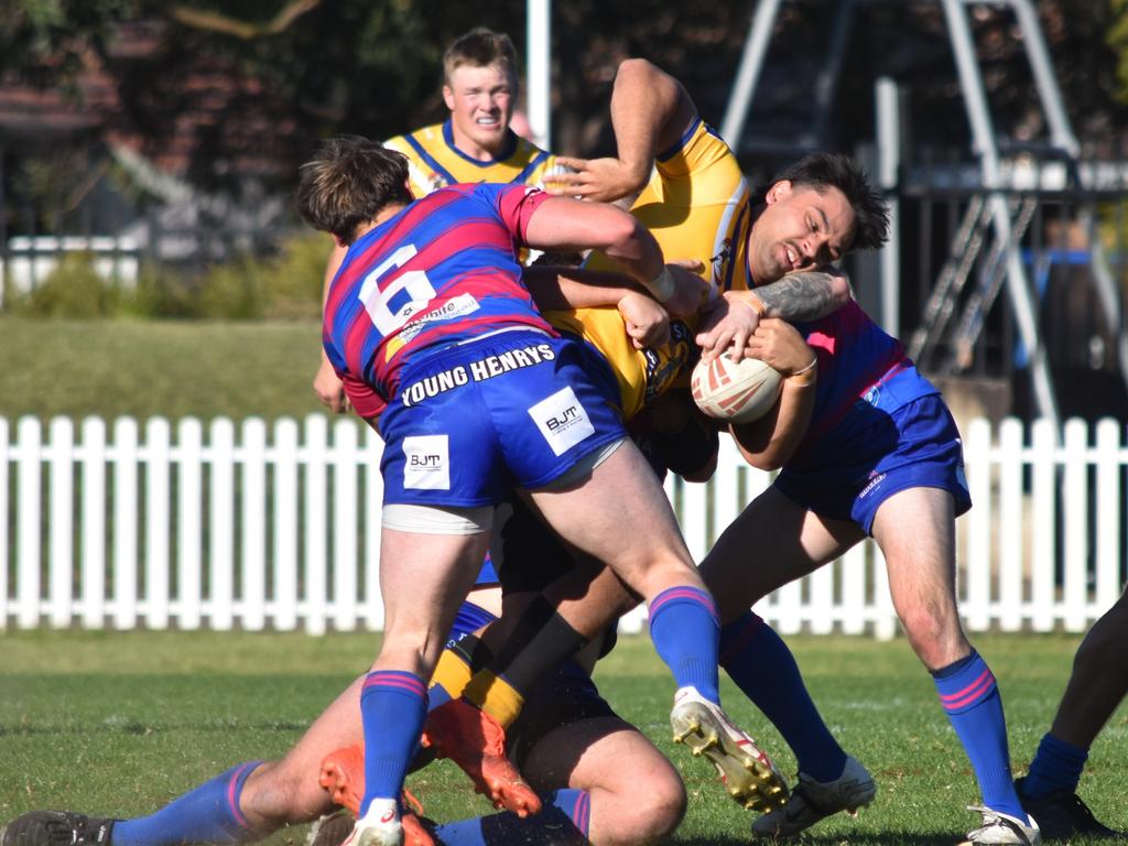 Keanu Wright-Dunrobin runs into the Rovers defence. Picture: Sean Teuma