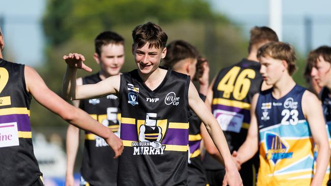 Goulburn Murray got over the line in a thriller. Picture: Luke Hemer/AFL Victoria