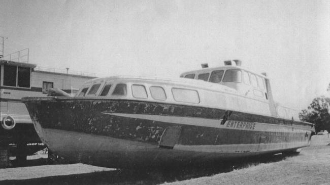 The hydrofoil Manly with its foils removed and renamed Enterprise. Photo Andrew Gowanlock