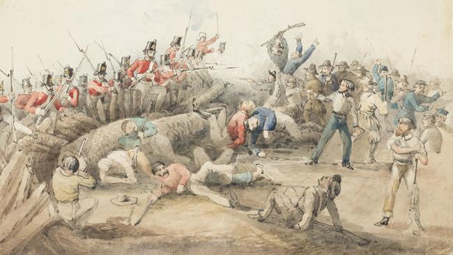 The Eureka Stockade rebellion of 1854 in Ballarat. Picture: State Library NSW.