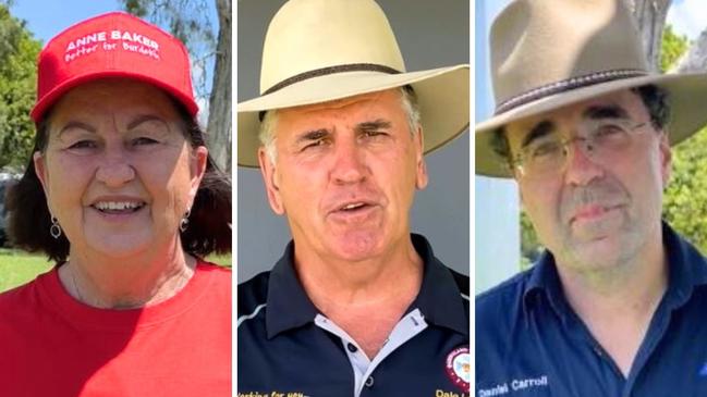 (L-R) Anne Baker, Dale Last and Daniel Carroll are all running for the Burdekin electorate in the 2024 Queensland election.