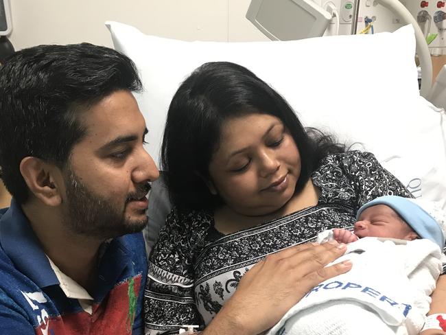 The first-time parents are smitten with their new baby boy.