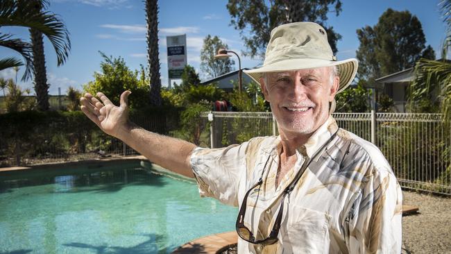 Monte Olsen of Kin Kora Village Caravan and Residential Home Park is hoping tourists increase after a slow Queensland school holidays. Photo Luka Kauzlaric / The Observer