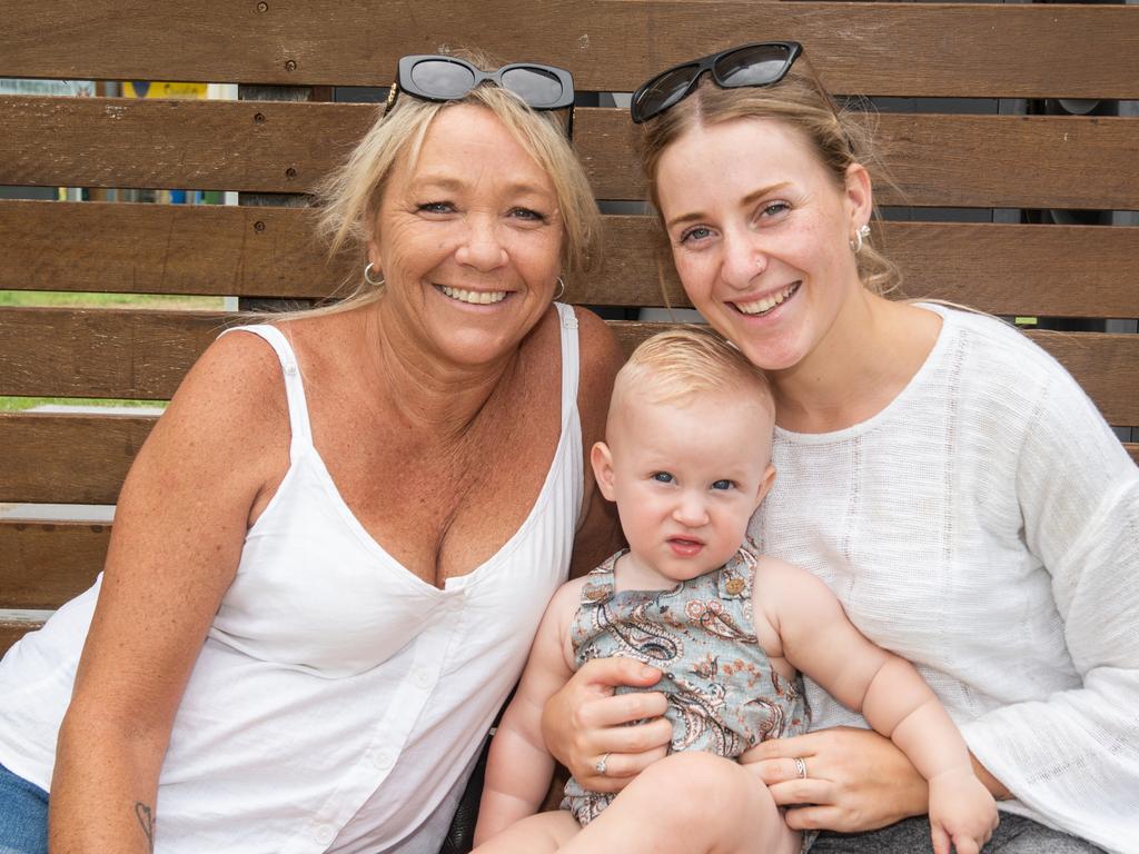 Karen Dykas, Parker Reed and Amy Moore from Rual View at Australia Day @ The Bowlsie Northern Beaches Bowls club.Picture: Michaela Harlow