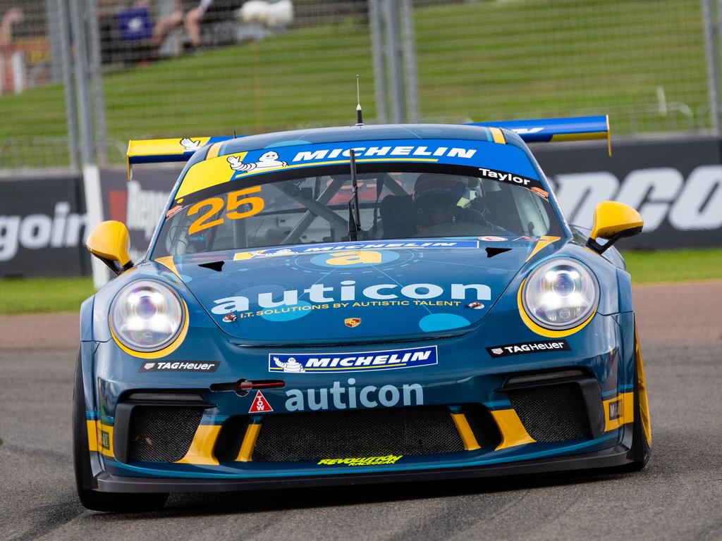 Ben Taylor in action during the Porsche Michelin Sprint Challenge. Picture: supplied/Jonathan Sweet