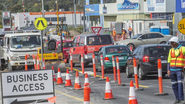 Sunbury roadworks around Gap Rd/Horne St have been delayed again. Picture: Rob Leeson