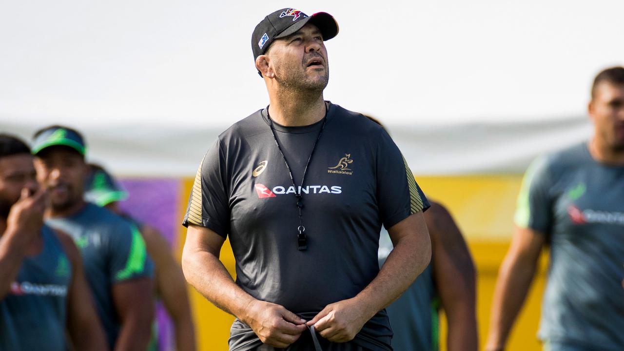 Australian coach Michael Cheika gives the Wallabies plenty of focus. Picture: AFP