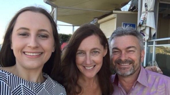 Karen Ristevski with her daughter Sarah and husband Borce.