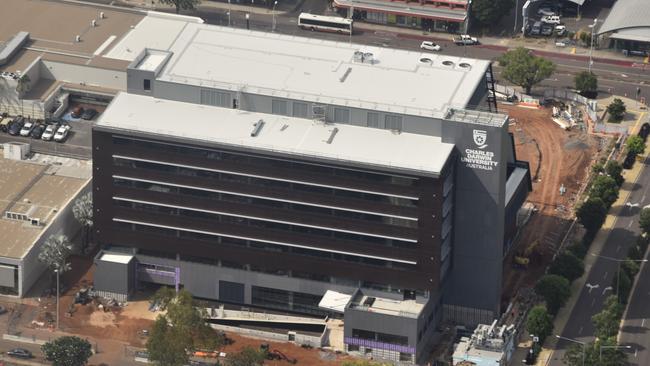 Charles Darwin University’s new city campus under construction in Darwin last year. Picture: Sierra Haigh