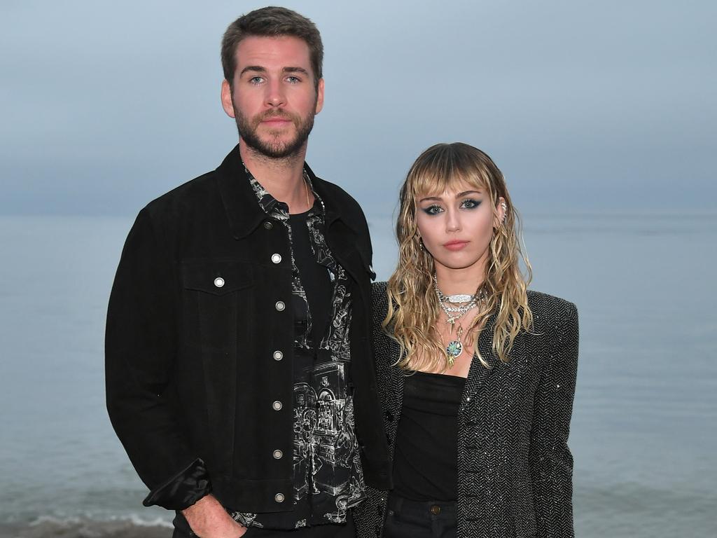 Liam Hemsworth and Miley Cyrus in 2019 in Malibu, California. Picture: Neilson Barnard/Getty Images