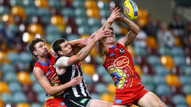 Collingwood recorded a mark from just 15 per cent of its inside-50s this season. Picture: Jono Searle/AFL Photos