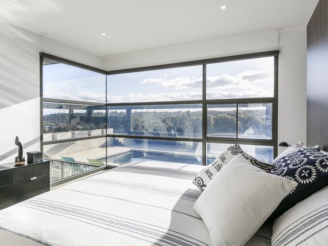 Supplied Editorial Master bedroom at Villa Maria, Aireys Inlet, Victoria.