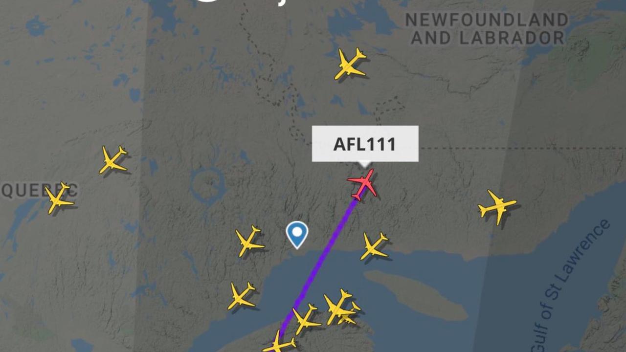 A Russian Aeroflot plane flew over Canada hours after a ban was put in place. Picture: Flight Radar