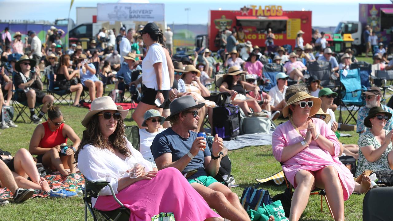 Camping chairs and picnic rugs were essential items. Picture: Mike Dugdale