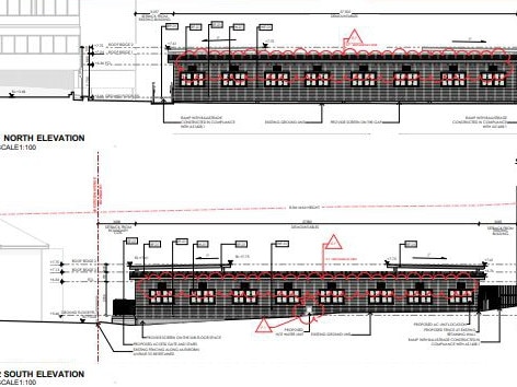 A drawing of eight demountable classrooms to be built at Stella Maris College at Manly. Picture: Manly Daily