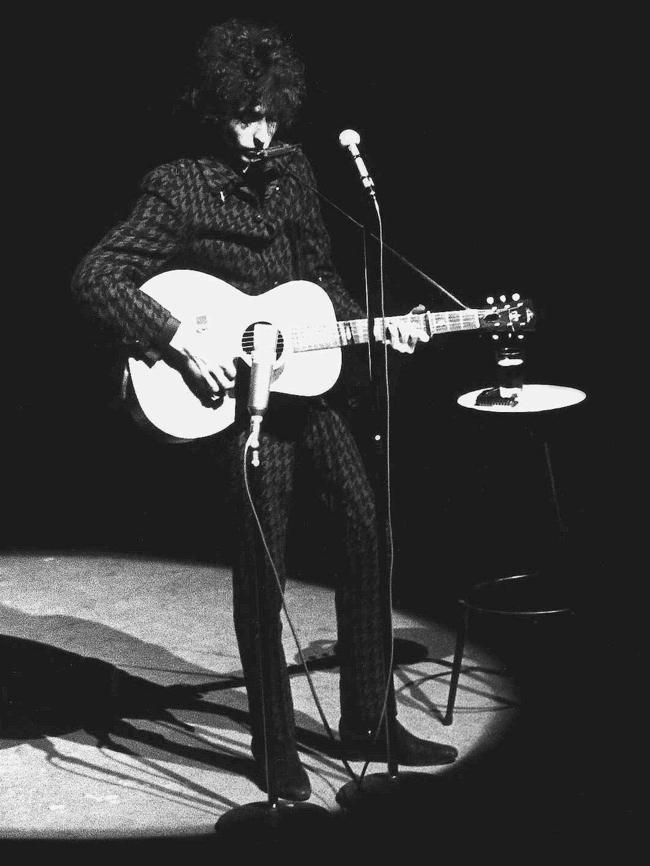Legendary ... singer-songwriter Bob Dylan on stage in 1966. Picture: Supplied