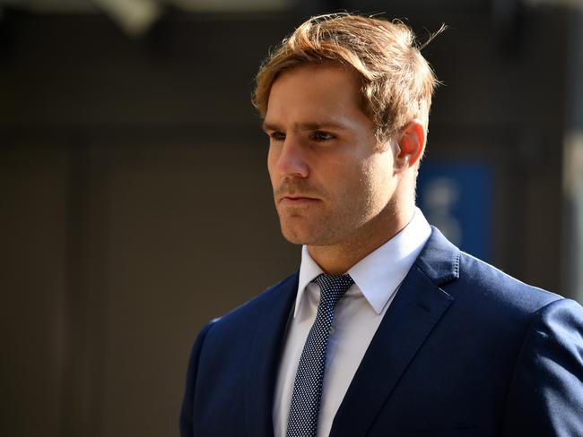 Jack de Belin arrives at the Downing Centre Court in Sydney. Picture: NCA NewsWire/Joel Carrett